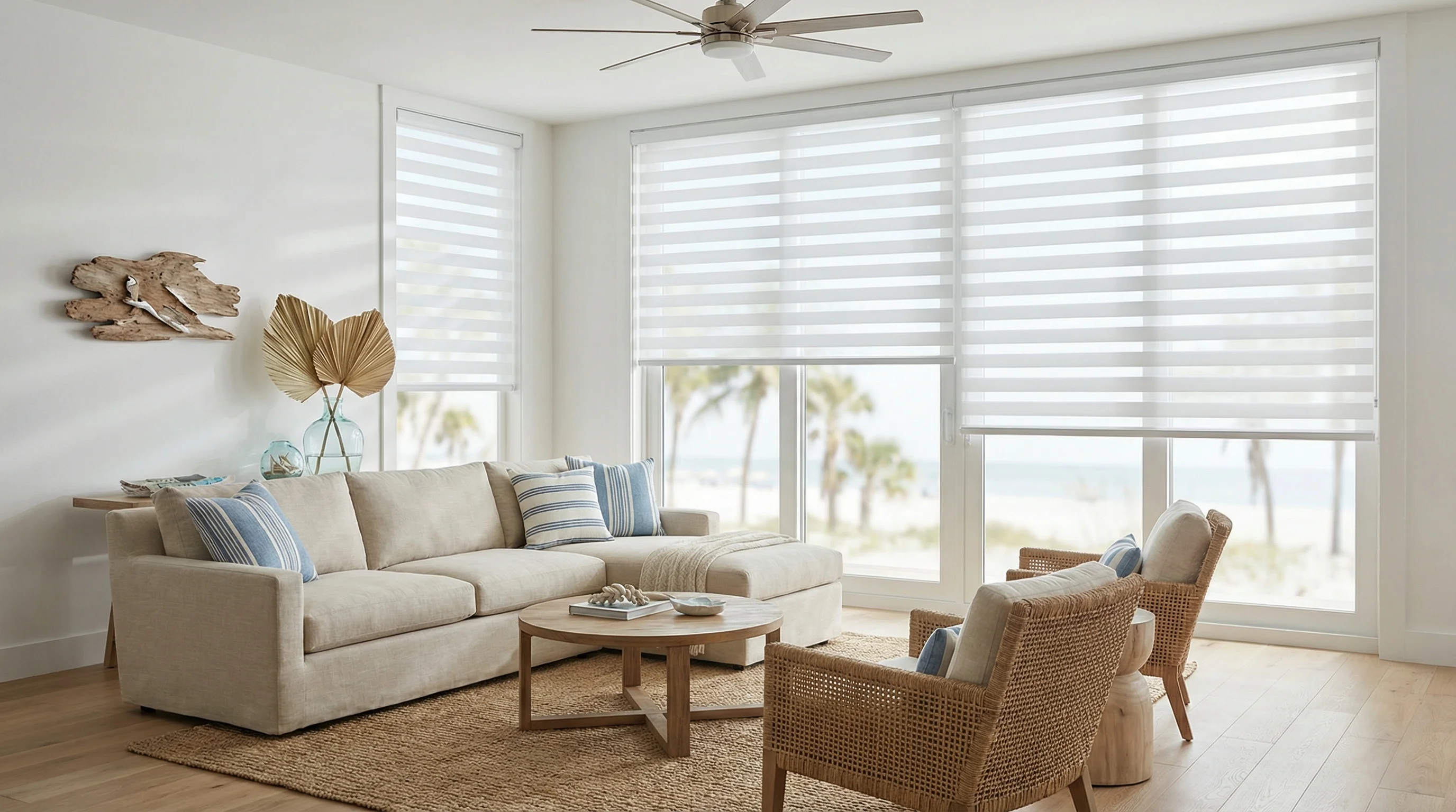Motorized Zebra Shades in Palm Beach County: The Window Treatment That Does Everything